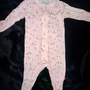 Magnetic Me Light Pink Baby Footie with Cute Print